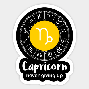 Capricorn Never Giving Up Sticker